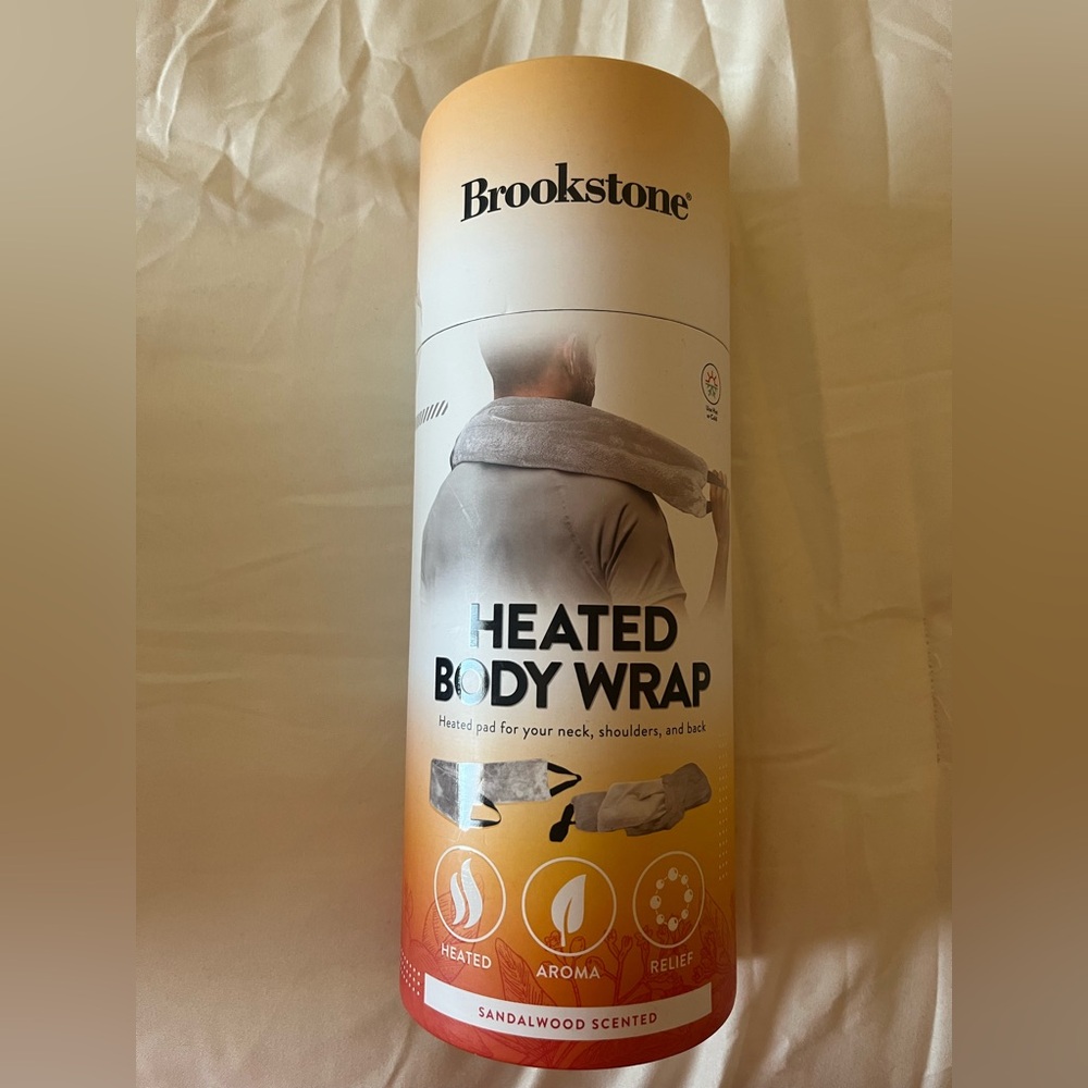 NEW- Brookstone Heated Body Wrap 
(Sandalwood Scent)